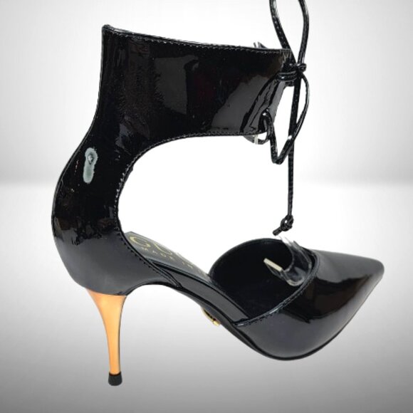 Gucci Priscilla Black Patent Leather Ankle Cuff Pumps Size:37 - Picture 5 of 9